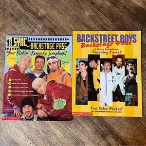 Lot of 2 Vintage 1998 & 1999 Scholastic Books with  ‘nSync & Backstreet Boys